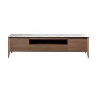 Meuble TV en bois de noyer et porcelaine Marron