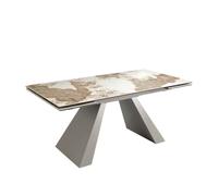 Angel Cerdá - Table a Manger Extensible Moderne en grès cérame | Pieds Couleur Champagne | Élégante et Polyvalente | pour 10 Convives | Fonctionnelle | 180/220/260 x 90 x 76 cm
