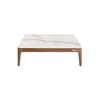 Angel Cerdá - Table Basse Design avec Plateau en Céramique et Structure en Bois de Noyer | Table Basse Carrée Contemporaine et Élégante | Base en Bois | Idéale pour Salon | 100 x 100 x 30 cm