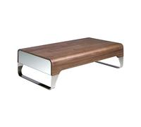Angel Cerdá - Table Basse Design en Céramique Effet Marbre et Bois de Noyer avec Tiroirs | Table Basse Carrée avec Rangement | Pieds en Acier Chromé | Idéale pour Salon | 120 x 70 x 34 cm