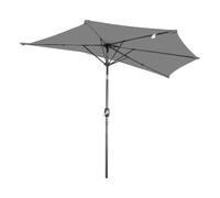 Angel Living 270 cm Semi - Parasol de Jardin, Résistant aux UV 50+, Demie Rond Ombrelle contre le Mur idéal pour Balcon, Terrasse, Jardin (gris)