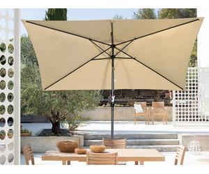 Angel Living 300x200cm Parasol avec manivelle et inclinaison pour terrasse de jardin Beige