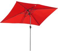 Angel Living 300x200cm Parasol en aluminium avec manivelle et inclinaison pour terrasse de jardin,avec protection UV 40+ Rouge