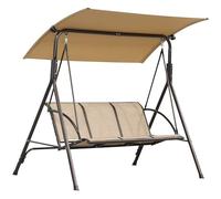 Angel Living Balancelle de Jardin 3 Places avec Toit Pare-Soleil, Chaise de Jardin, Toit Inclinaison Réglable pour Jardins, Terrasses, Balcons, 170x110x152cm (Marron)