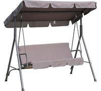Angel Living Balançoire de jardin 3 places avec protection solaire 173x110x151cm (Gris)