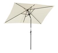 Angel Living Parasol de Jardin Exterieur Inclinable 210x140cm avec Manivelle, Parasol pour Patio et Jardin, Toile Protection UV pour Balcon Patio Terrasse (Crème)