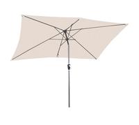 Angel Living Parasol 3x2M en aluminium avec manivelle et inclinaison pour terrasse de jardin Ivoire