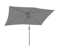 Angel Living 300x200cm Parasol en aluminium avec manivelle et inclinaison pour terrasse de jardin Gris