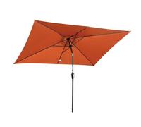 Angel Living Parasol de Jardin Extériur, 2 x 3 Rectangulaire Inclinable avec Manivelle, Toile Polyester, anti-UV pour balcon terrrasse et extérieur (Terre Cuite)