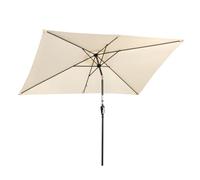 Angel Living Parasol de Jardin Extériur, 2 x 3 Rectangulaire Inclinable avec Manivelle, Toile Polyester, anti-UV pour balcon terrrasse et extérieur (Crème)