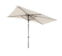 Angel Living Parasol de jardin, Parasol Droit Rectangulaire Inclinable, 2.5 x 1.3 m, avec Poussée Manuelle, pour Jardin Terrasse Balcon (Crème)