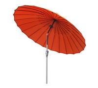 Angel Living Parasol de jardin Shanghai de 250 cm avec manivelle inclinable et base ronde de 19 kg