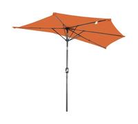 Angel Living Parasol Demi-rond en Terrasse, Avec Manivelle et 5 Entretoises Métal, Facile à Manivelle, Pour Jardin, arrière-Cour, Porche, Balcon (Terre cuite, 270CM)