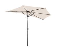 Angel Living Parasol Demi-rond en Terrasse, Avec Manivelle et 5 Entretoises Métal, Facile à Manivelle, Pour Jardin, arrière-Cour, Porche, Balcon (Crème, 270CM)