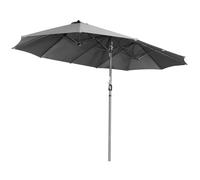 Angel Living 270 X 460 cm Aluminium Double Parasol Parasol de marché Parasol de jardin Parasol de terrasse Protection solaire UV50+,Gris