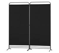 Angel Living Paravent 2 Panneaux Pliable Diviseurs de Chambre Séparateur de Panneaux Indépendant Paroi de Séparation Murale Séparation Visuelle pour Bureaux, Chambre à Coucher, 180 x 162cm (Noir)
