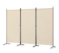 Angel Living Paravent 3 Panneaux, cloison de séparation Pliable et autoportante pour Bureaux, balcons, Chambres et Jardins extérieurs, 243 x 180 cm (Beige)