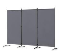 Angel Living Paravent 3 Panneaux, cloison de séparation Pliable et autoportante pour Bureaux, balcons, Chambres et Jardins extérieurs, 243 x 180 cm (Gris)
