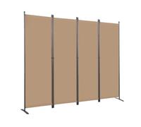Angel Living Paravent 4 Panneaux Diviseurs de Chambre Séparateur de Panneaux Indépendant Paroi de Séparation Murale Séparation Visuelle pour Bureaux, Chambre à Coucher, 224 x 165cm (Beige Moka)