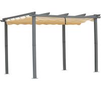 Angel Living Pergola en aluminium anthracite, tubes de toit en acier, toit réglable en polyester (3x3m, beige)