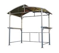 Angel Living Pavillon de barbecue, abri avec hotte en aluminium, avec surface de rangement (Gris)