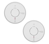 Fire Angel Lot De 2 Détecteures de Fumée Optique, Détecteur Incendie, Label Q, Bouton Test/Silence, NF Certifié - Détection Fumée Précoce, Blanc