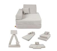 Angelove - Fauteuil pliable pour enfants de 1 an et plus et matelas de jeu - Gris