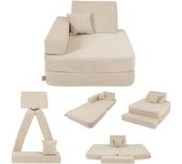 Angelove - Fauteuil enfant pliable 1 an et + et matelas ludique - Beige
