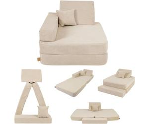 Angelove - Fauteuil enfant pliable 1 an et + et matelas ludique - Beige
