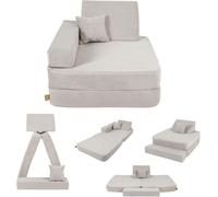 Angelove - Fauteuil pliable pour enfants de 1 an et plus et matelas de jeu - Gris