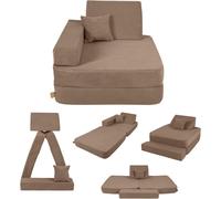 Angelove - Fauteuil pliable pour enfants de 1 an et plus et matelas de jeu - Marron