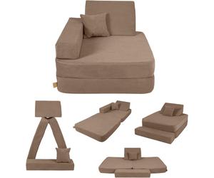 Angelove - Fauteuil pliable pour enfants de 1 an et plus et matelas de jeu - Marron