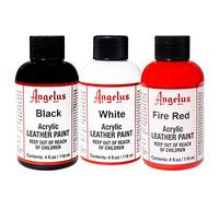 Angelus Peinture acrylique 118 ml, noir, blanc et rouge feu