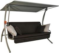 ANGERER Balancelle de Jardin Drift Smart, 3 Places, Acier Galvanisé, Convertible en Lit, avec Auvent Réglable, Textilène, 210 x 145 x 160 cm, Fabriquée en Allemagne (Marron)