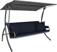 Angerer Balancelle de Jardin Elegance Joy, 3 Places, Structure en Acier Galvanisé, Tissu Primetex, avec Auvent Ajustable et Coussins Amovibles, Made in Germany (Bleu)