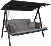 Angerer Balancelle de Jardin Lounge Smart, 3 Places, Structure en Acier Galvanisé, Tissu Textilène, avec Toit Pare-Soleil, Coussins Lavables, Fabriqué en Allemagne (Beige)