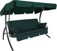 Angerer Balancelle de Jardin Trend, 3 Places Convertible en Lit, Acier Galvanisé, Toit Ajustable, Coussins Lavables, Capacité 270 kg, Fabriqué en Allemagne (Vert uni)
