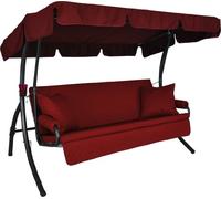 Angerer Hollywoodschaukel Trend Joy, Balancelle 3 Places Convertible en Lit, Structure en Acier Galvanisé, Auvent Réglable, Coussins Lavables, Made in Germany (Rouge)