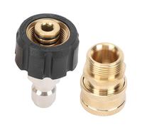 ANGGREK Adaptateur de Nettoyeur Haute Pression, Kit de Raccord Rapide en Laiton M22 vers 1/4 Pouce, 2 Pièces de Raccords Mâle et Femelle pour Tuyau et Lance (14mm)