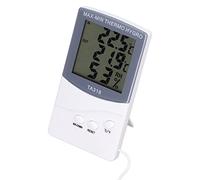 ANGGREK Thermomètre Intérieur Extérieur avec Sonde, Grand écran, Moniteur | Matériau ABS, Plage de -50 à 70 °C, 25 % à 98 % HR, Commutateur Celsius/Fahrenheit, Montage Mural