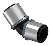 Angle de sertissage composite Uponor S-Press PLUS 1046388 45°, PPSU, 40 x 40 mm