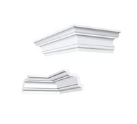 Angle intérieur et extérieur | assorti à la plinthe E-13 | polystyrène extrudé | profilé de stuc | jonction plafond/mur | blanc moderne | décoratif | XPS | 75 x 75 mm | NK-E-13