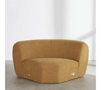 Angle pour canapé modulable en tissu polyester effet lin ocre - 158 cm 160x79x102cm Jaune