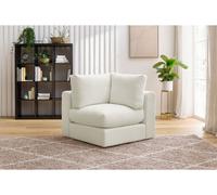 Angle pour canapé modulable PARIS tissu bouclette blanc BOBOCHIC 1 places Blanc
