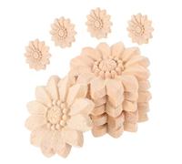 Angoily 10 Pièces Applique en Bois Sculpté Non Peint pour Meubles, Décor Vintage en Bois Massif Beige, Facile à Fixer, pour Décorer Armoires et Lits, Style et Charme Artistique