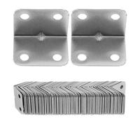 Angoily 100 Pièces Équerre de Fixation à 90 Degrés en L, Fer Argenté, 4 | Assemblage Rapide et Simple, Résistance Renforcée, pour Lits et Poutres en Bois, Supporte Plus de Poids