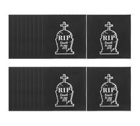 Angoily 20 Pièces Serviettes en Papier Noires Forme Pierre Tombale pour Anniversaire Fin, Grosse Capacité et Haute Absorbance, Décoration Unique pour Fête Halloween