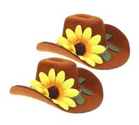 Angoily 2pcs Chapeaux Décoratifs en Feutre Marron pour Bouteilles de Vin, Accessoires Élégants pour Fêtes et Décorations de Noël