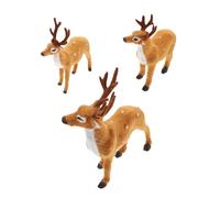 Angoily 3 Pièces Figurine Décorative Cerf Réaliste de Noël en Plastique Marron | Ornement de Bureau, Décoration Maison, Accessoire Photo, Style Délicat pour Vitrine