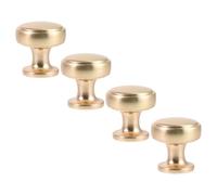 Angoily 4 Pièces Poignée de Tiroir Moderne à Trou Unique en Alliage de | Finition Brossée Dorée, Style Minimaliste Scandinave, pour Armoire, Commode et Meuble Cuisine